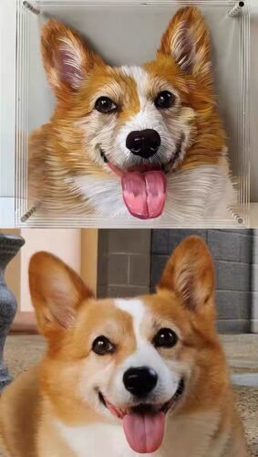 Click to view full screen Pet Custom Glass Painting photo review
